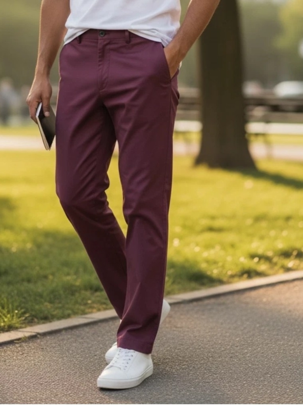 Murano Perfmorance Evan Fit Pant Wine Burgurgy 28/30 Nylon/Spandex India EUC